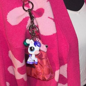 Littlest Pet Shop zebra Keychain – Series 4 Gen 7 Zebra with Accessories